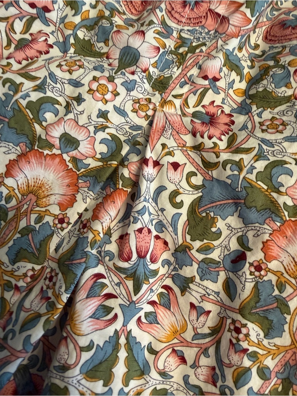 💓💚BURU Floral Smocked Waist Cotton Skirt Women’s Medium Cottagecore Lined💚💓 - Picture 8 of 10